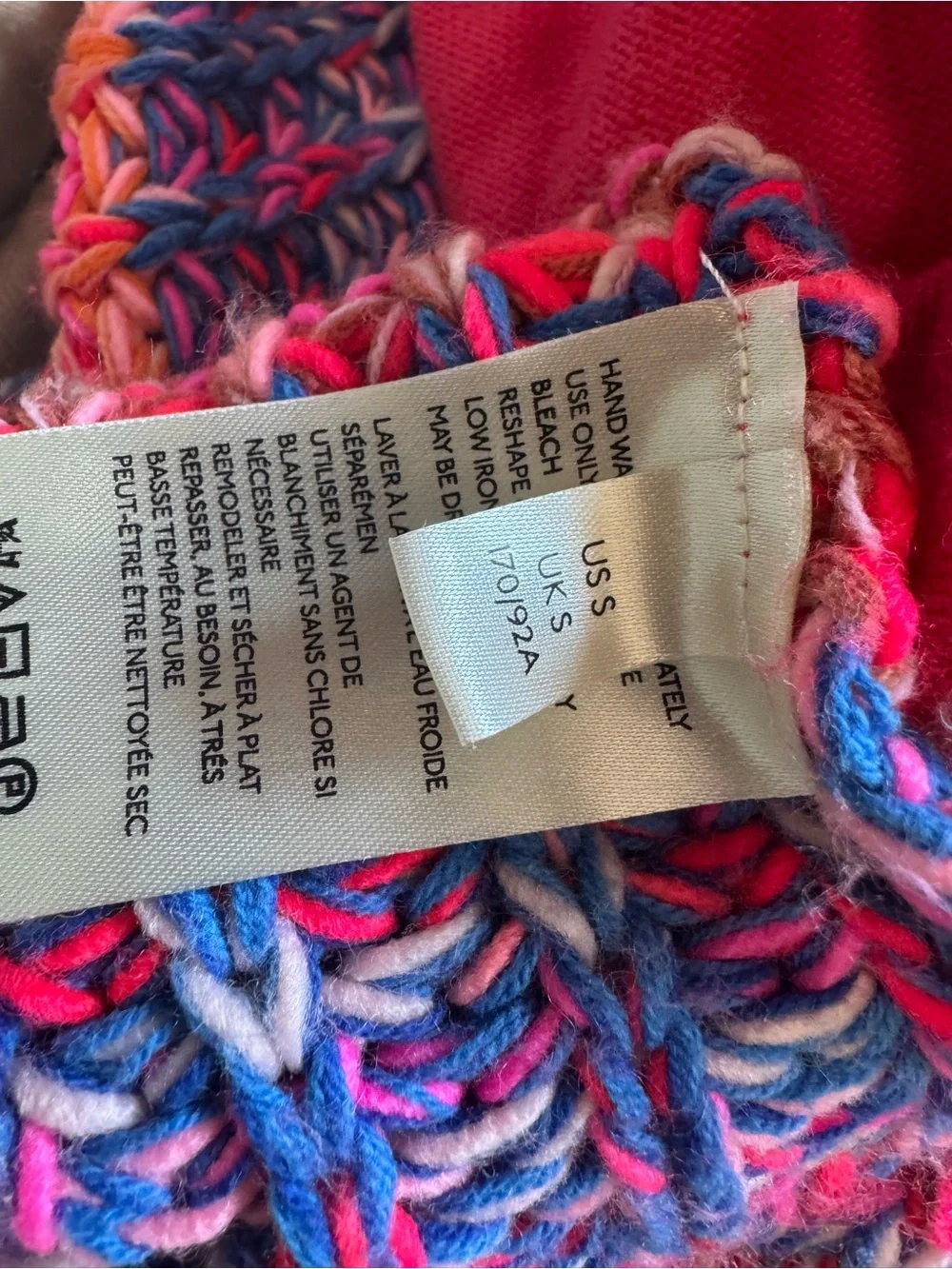 Free People Chunky Knit Open Front Cardigan Sweater Multicolor Boho Oversized XS